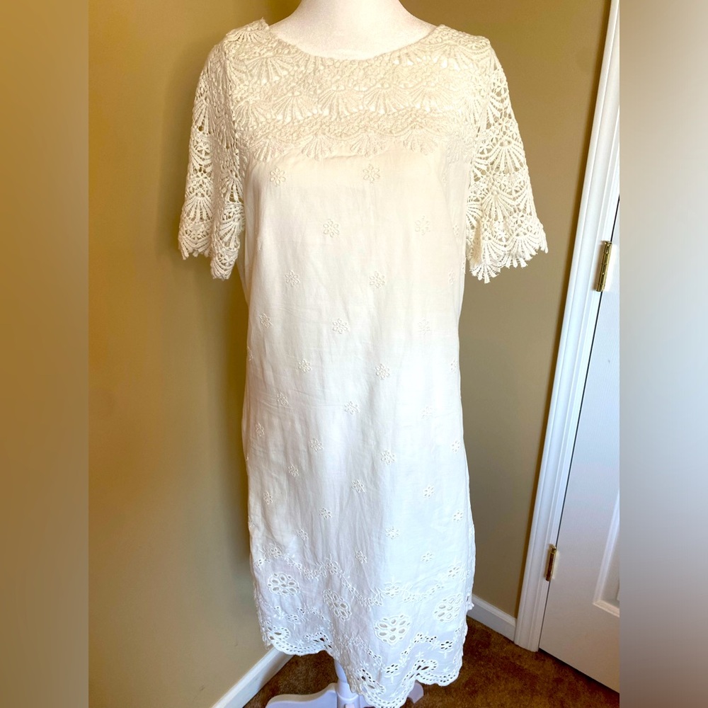 Sundance Imperial Eyelet Dress Ivory White Size Medium